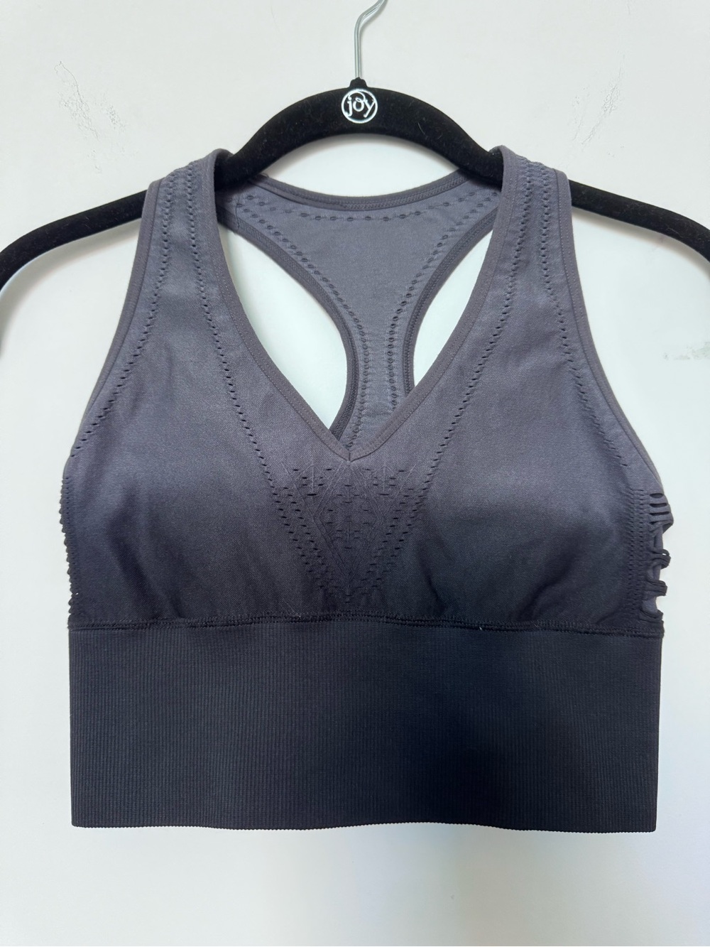 PINK Victoria's Secret Black Ombré Seamless Lightly Lined Sports Bra